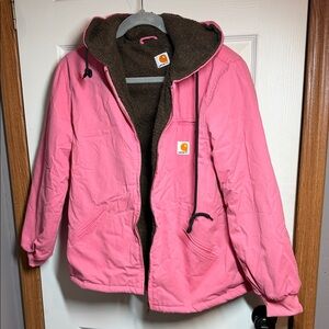 Carhartt Pink Jacket with Brown Lining